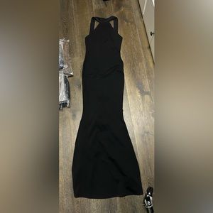 Misguided Maxi High Neck halter slit dress